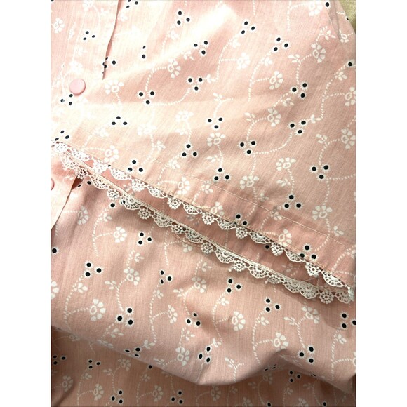 Boca Bay Women's Pink Eyelet Floral Snap Short Sleeve Shirt Sz XXL Lace Trim - Picture 9 of 9